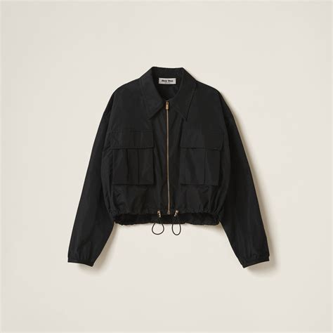 miu miu black silk blouson|Miu Miu Technical.